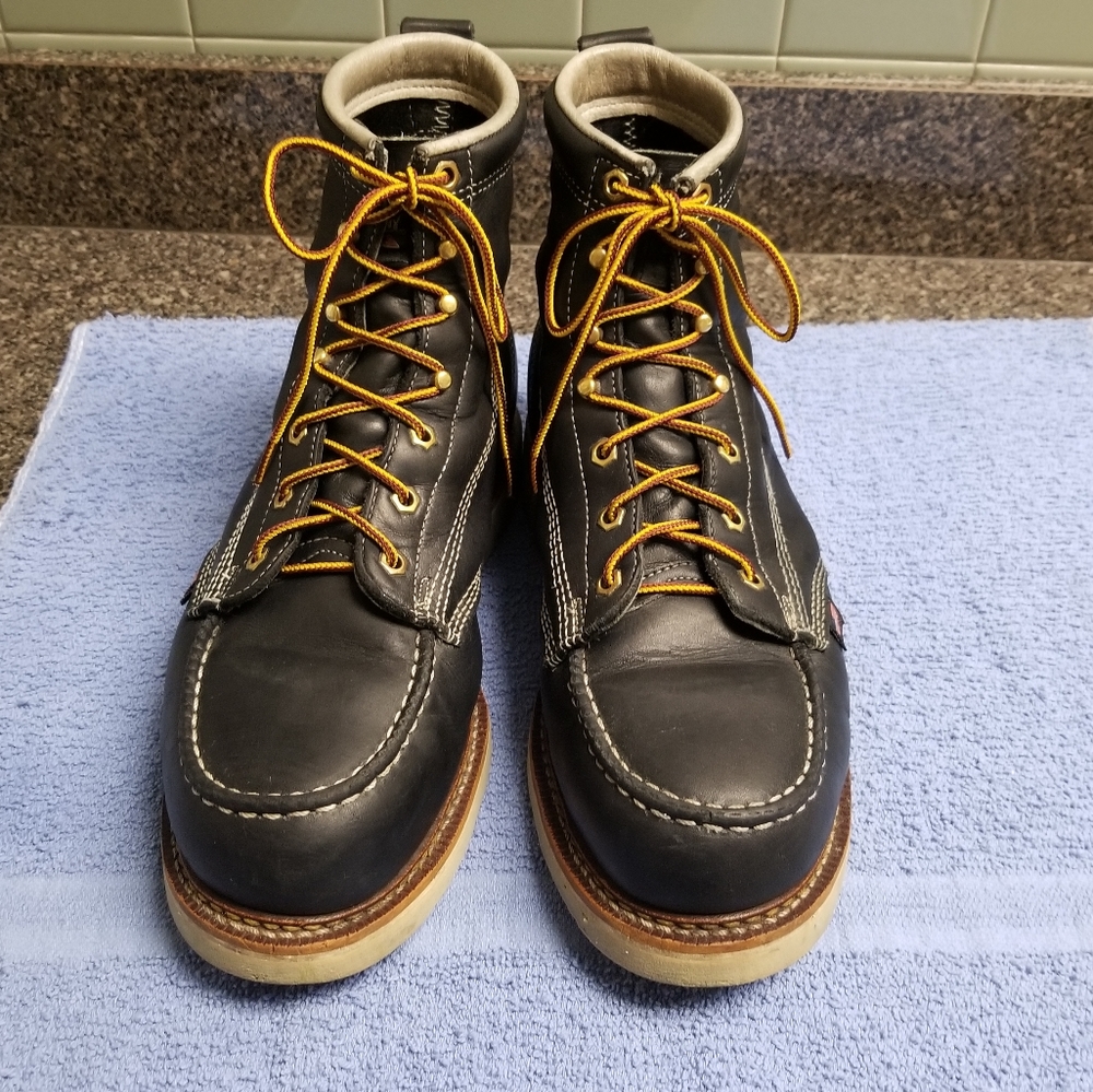 Thorogood Moc Toe Steeltoe Boots black size 9.5 EE
